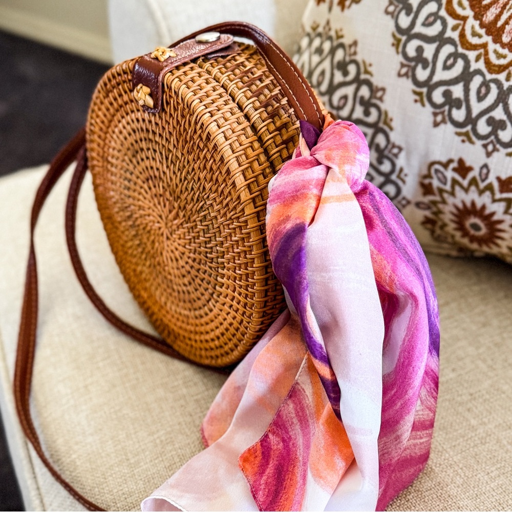 Handwoven Round Rattan Bag - Picture 7 of 10